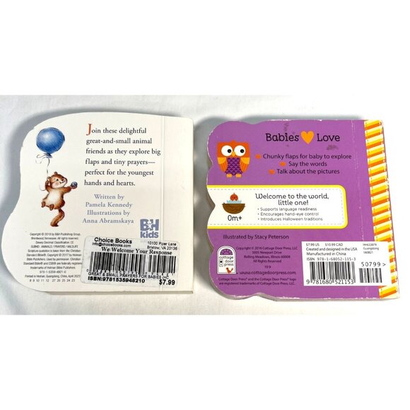 Two Baby Board Books: "Great & Small Prayers For Babies" & "Babies Love Hallowee - Picture 2 of 3